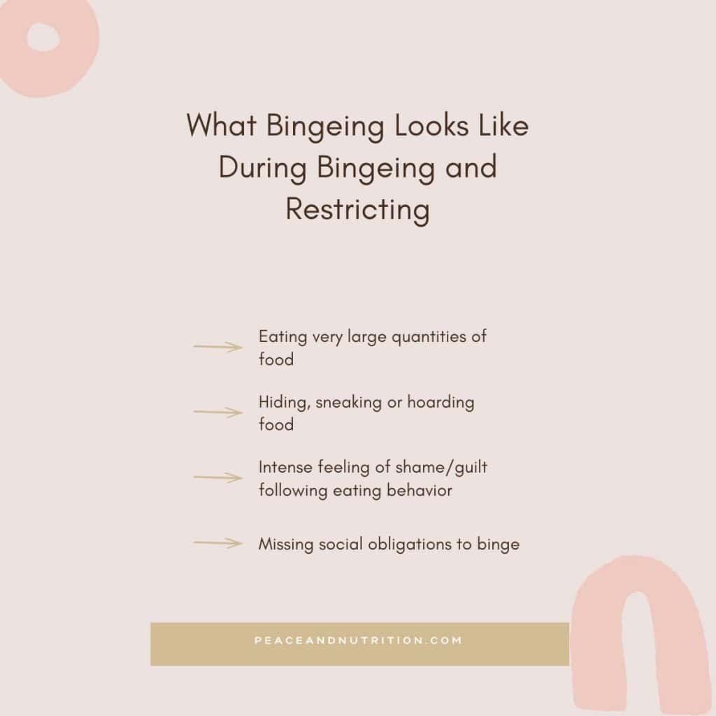 infographic on binging and restricting