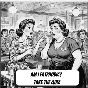 thin bodied comic book woman pointing to fat bodied comic book woman in black and white