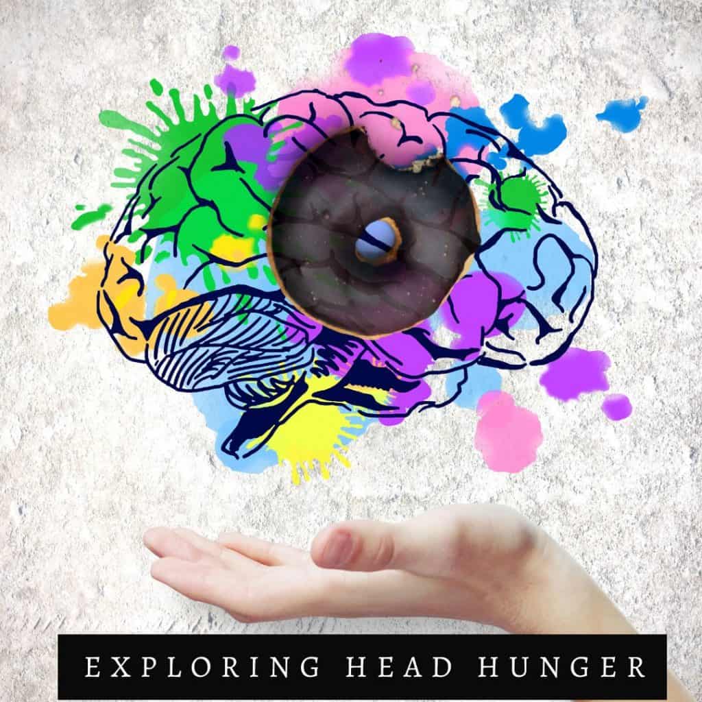 infographic of brain above hand with doughnut in the brain