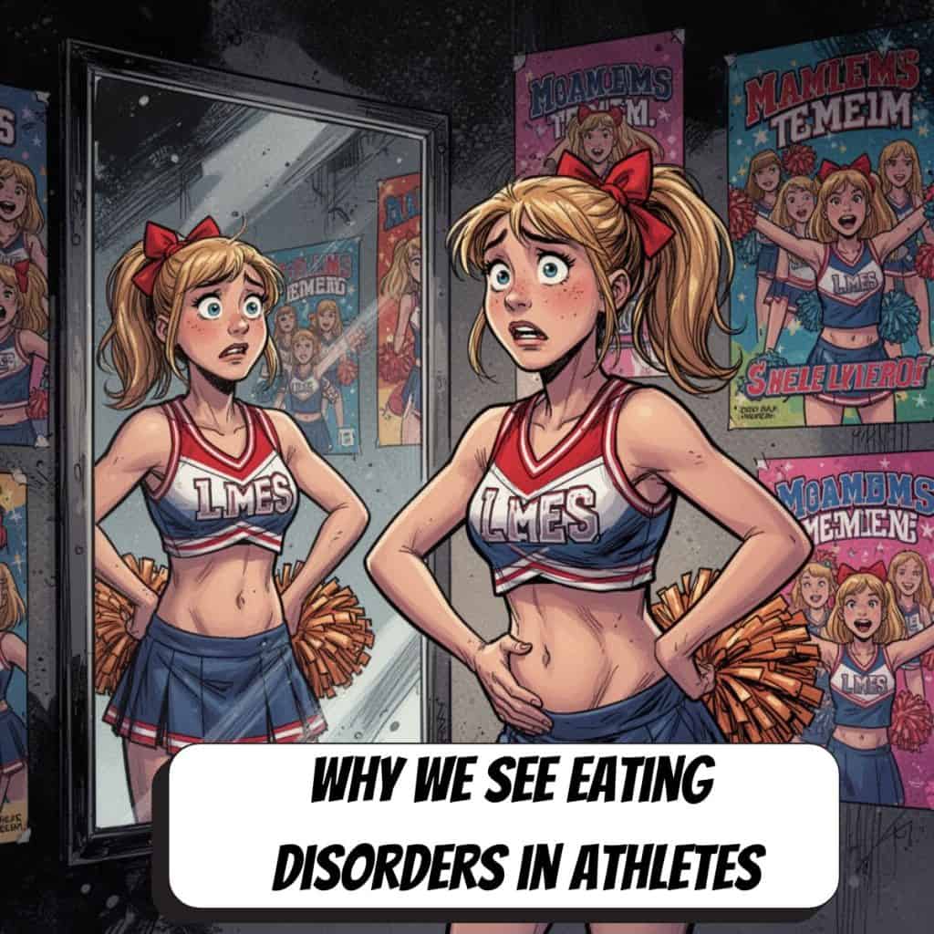 comic book cheerleader self conscious about stomach