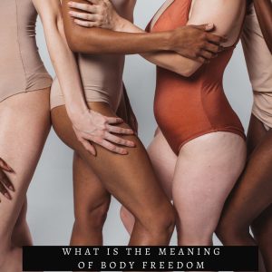 four women with different colored skin touching