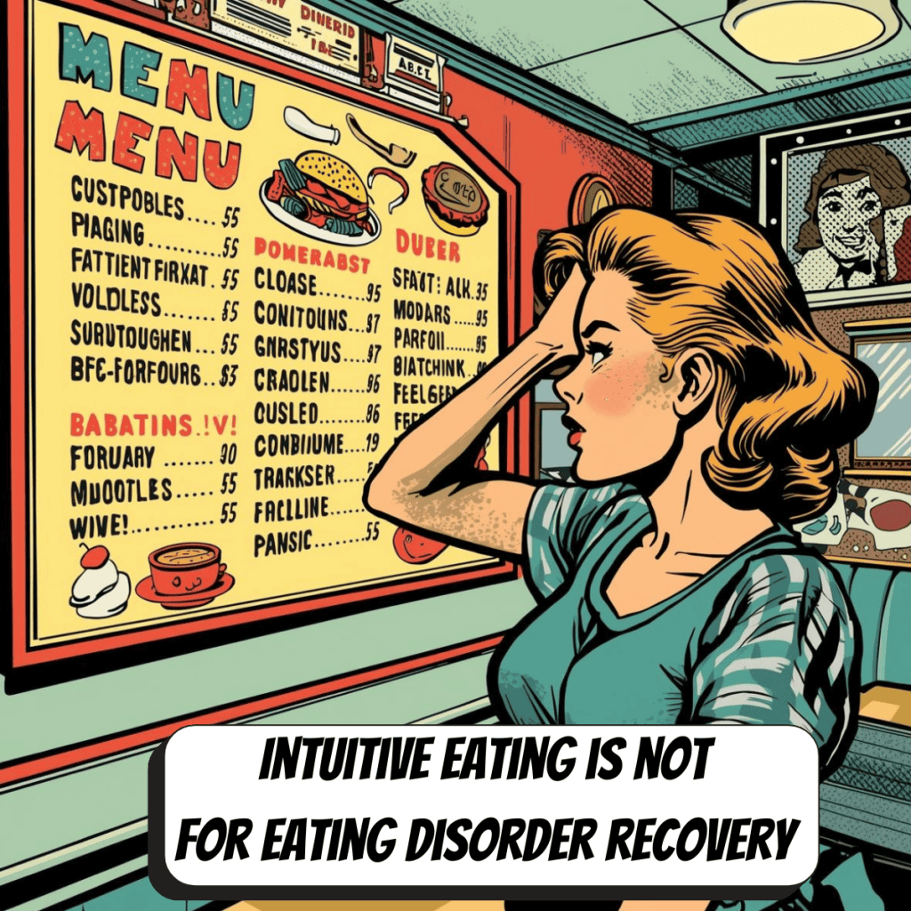 comic book woman looking overwhelmed at menu