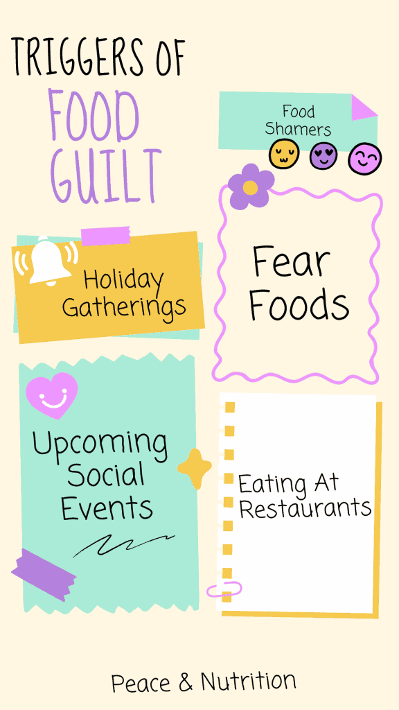 info-graphic on triggers for food guilt