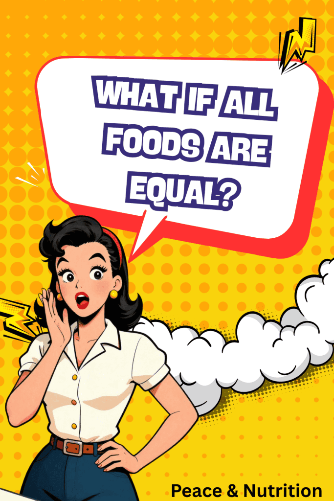 what if all foods were equal comic book woman infographic