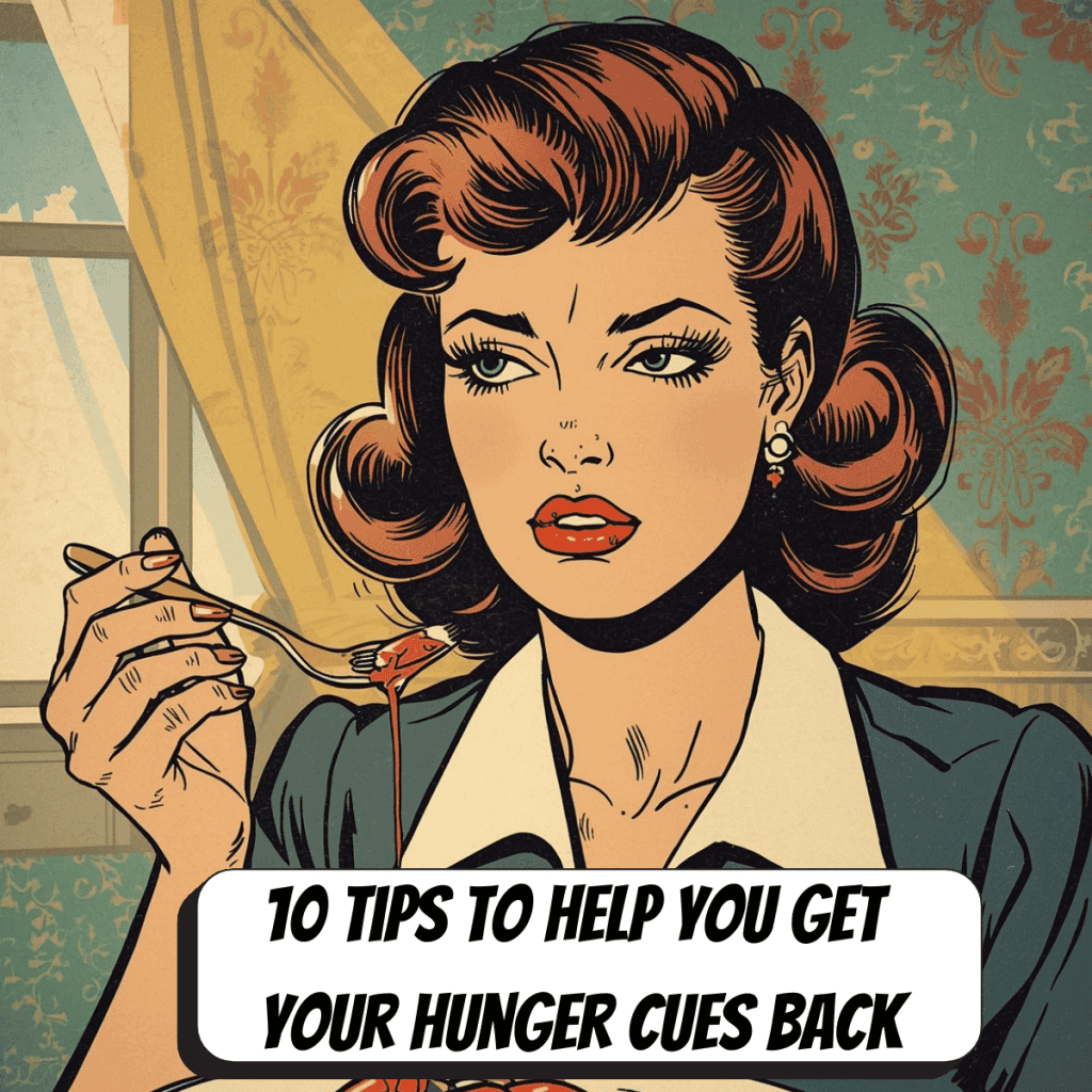 comic book woman looking apathetic about food on fork