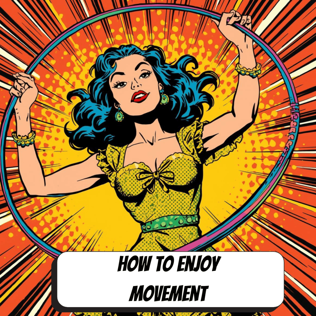 comic book image of a woman hula hooping