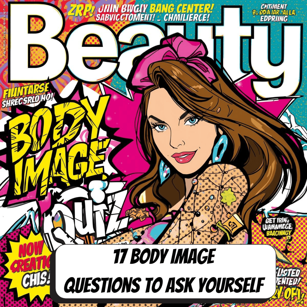 comic book magazine cover of a woman with a headline that says body image quiz