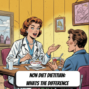 comic book dietitian talking to a male patient