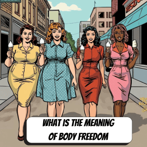 comic book image of four women eating ice cream cones walking down the street